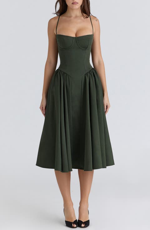 Samaria Fit & Flare Midi Cocktail Dress
