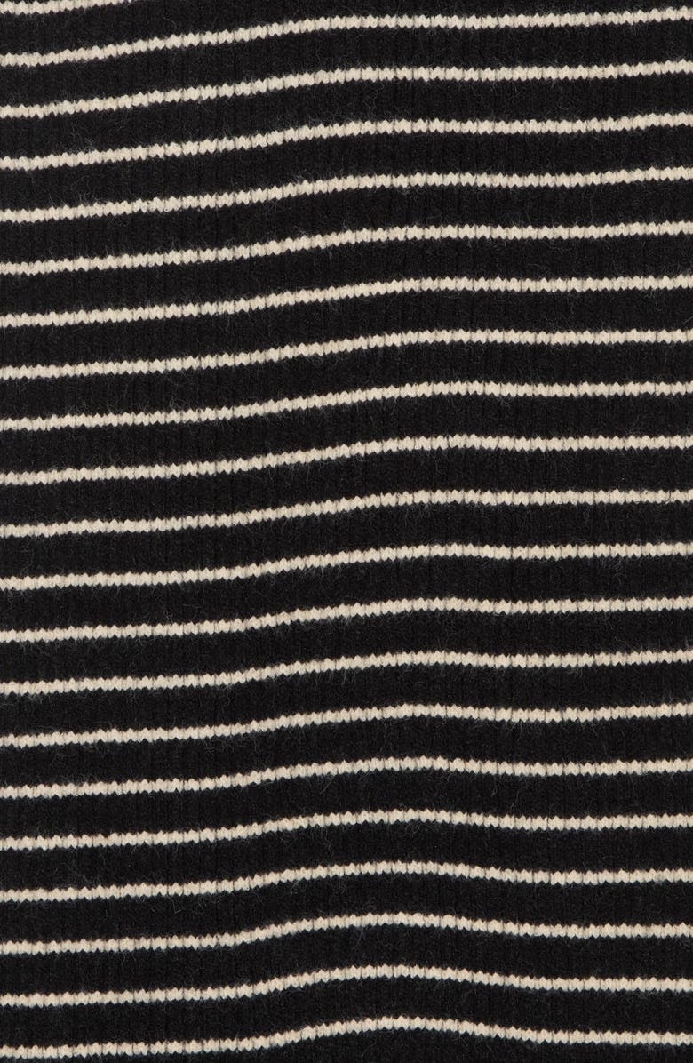 Tasha Ribbed Knit Stripe Scarf, Alternate, color, Black/ White