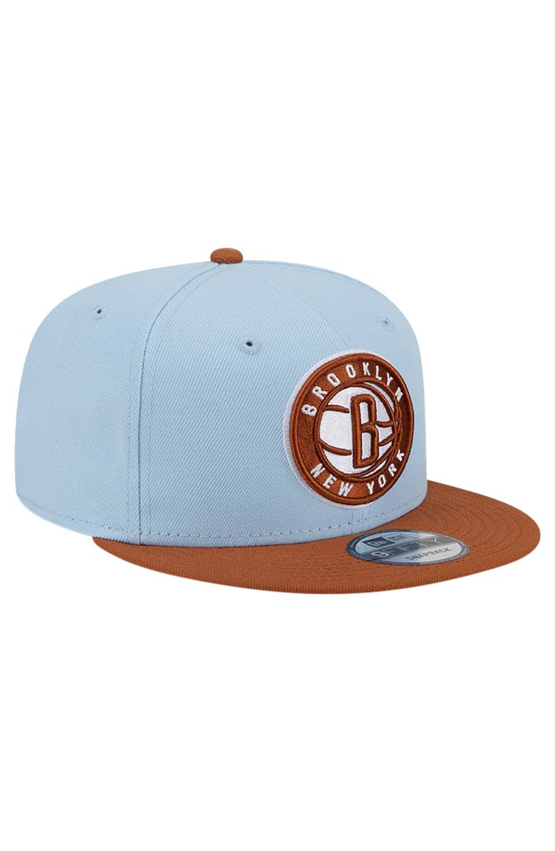 New Era Men's New Era Light Blue/Brown Brooklyn Nets 2-Tone Color Pack 9FIFTY Snapback Hat, Alternate, color, Light Blue