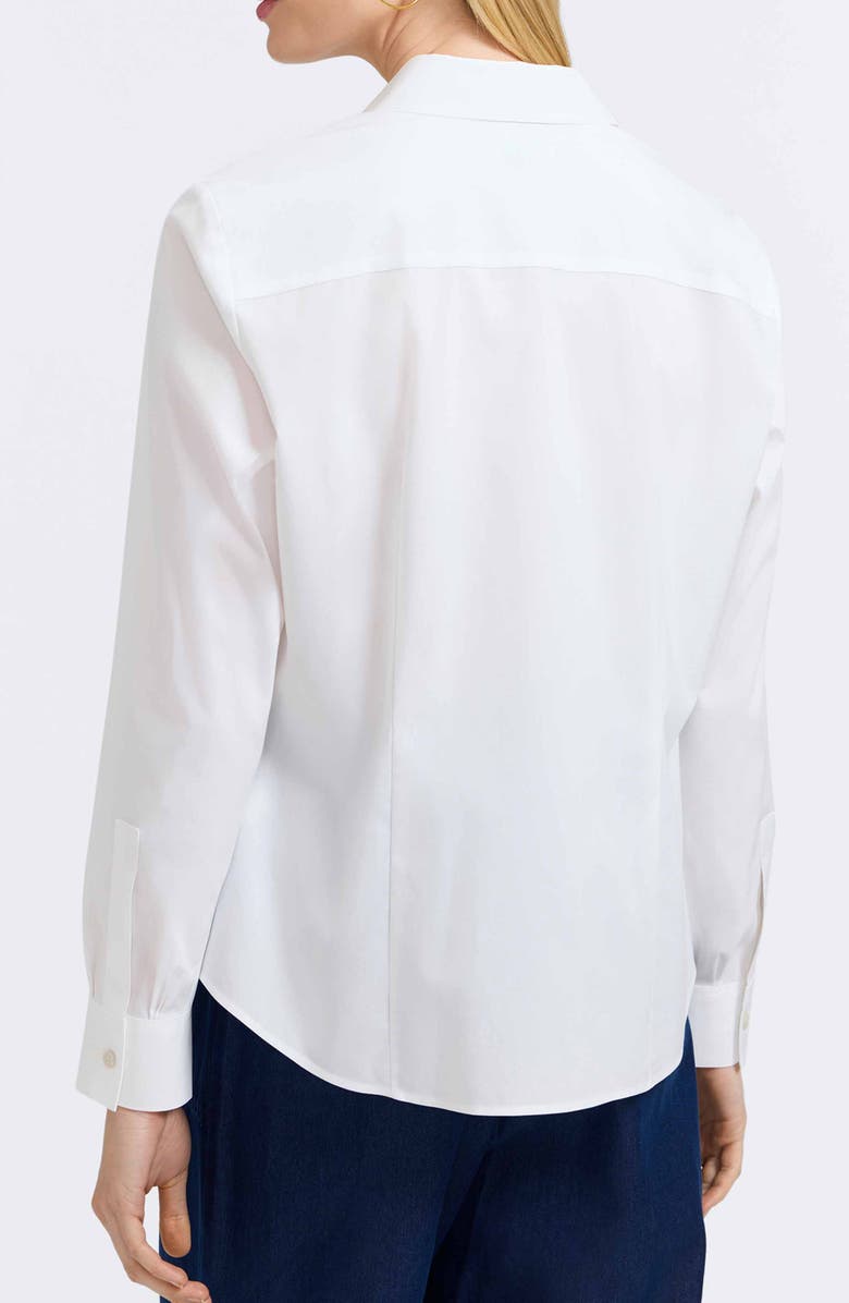 Foxcroft June Stretch Cotton Blend Button-Up Shirt, Alternate, color, White