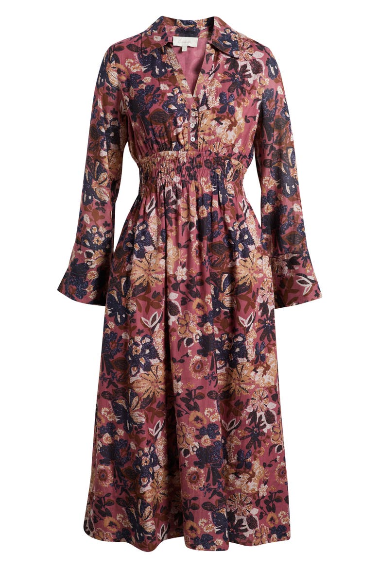 Tharini Long Sleeve Midi Dress, Alternate, color, BERGAMO PRINT