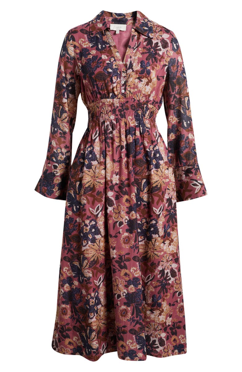 Cleobella Tharini Long Sleeve Midi Dress, Alternate, color, Bergamo Print