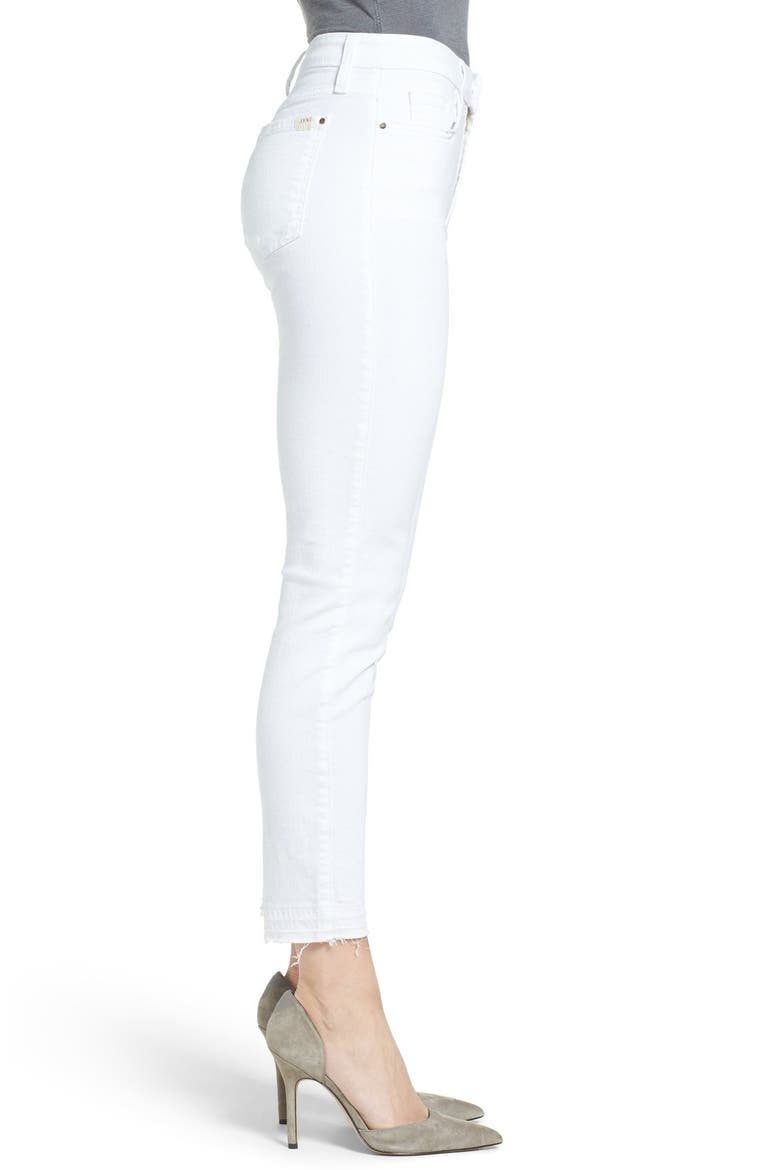 Release Hem Stretch Skinny Ankle Jeans, Alternate, color, WHITE DENIM