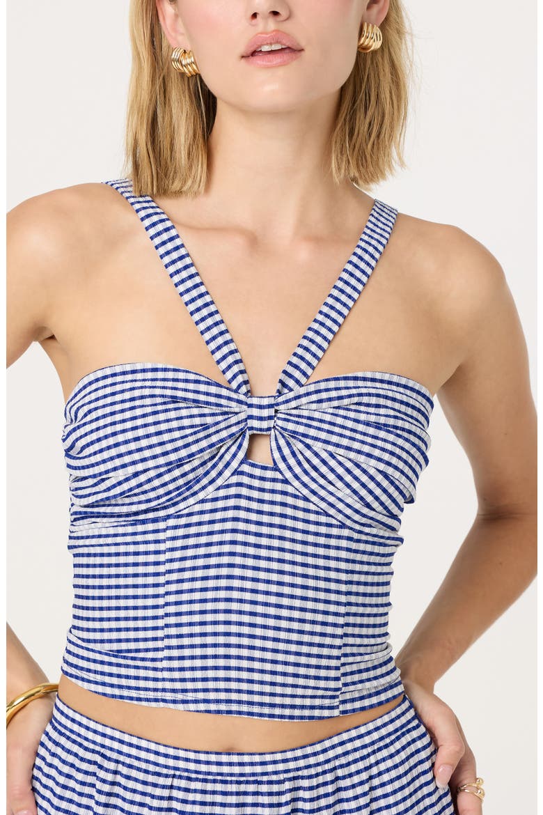 Cutout V-Strap Tank, Alternate, color, BLUE GINGHAM