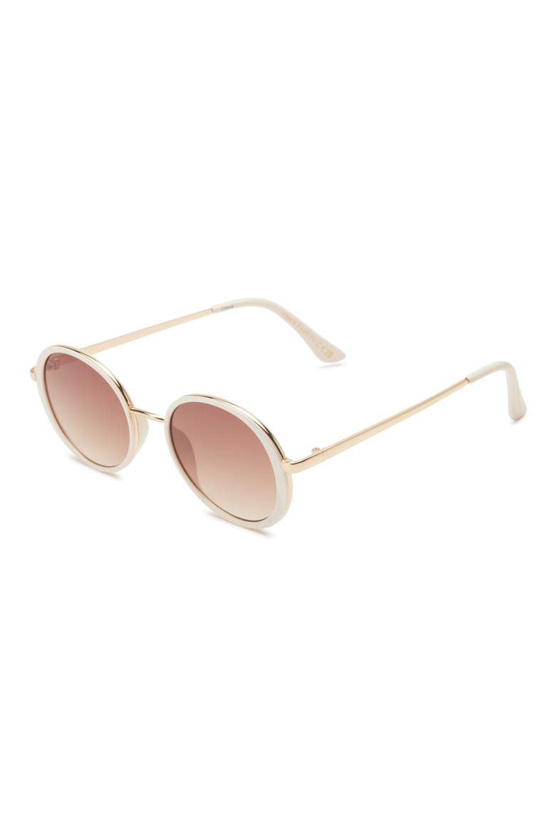 50mm Gradient Round Sunglasses, Alternate, color, WHITE