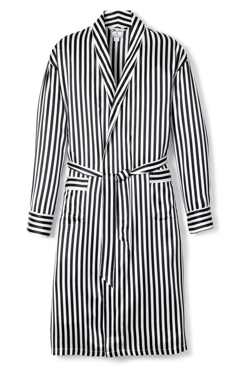 Petite Plume Bengal Stripe Silk Robe, Alternate, color, 