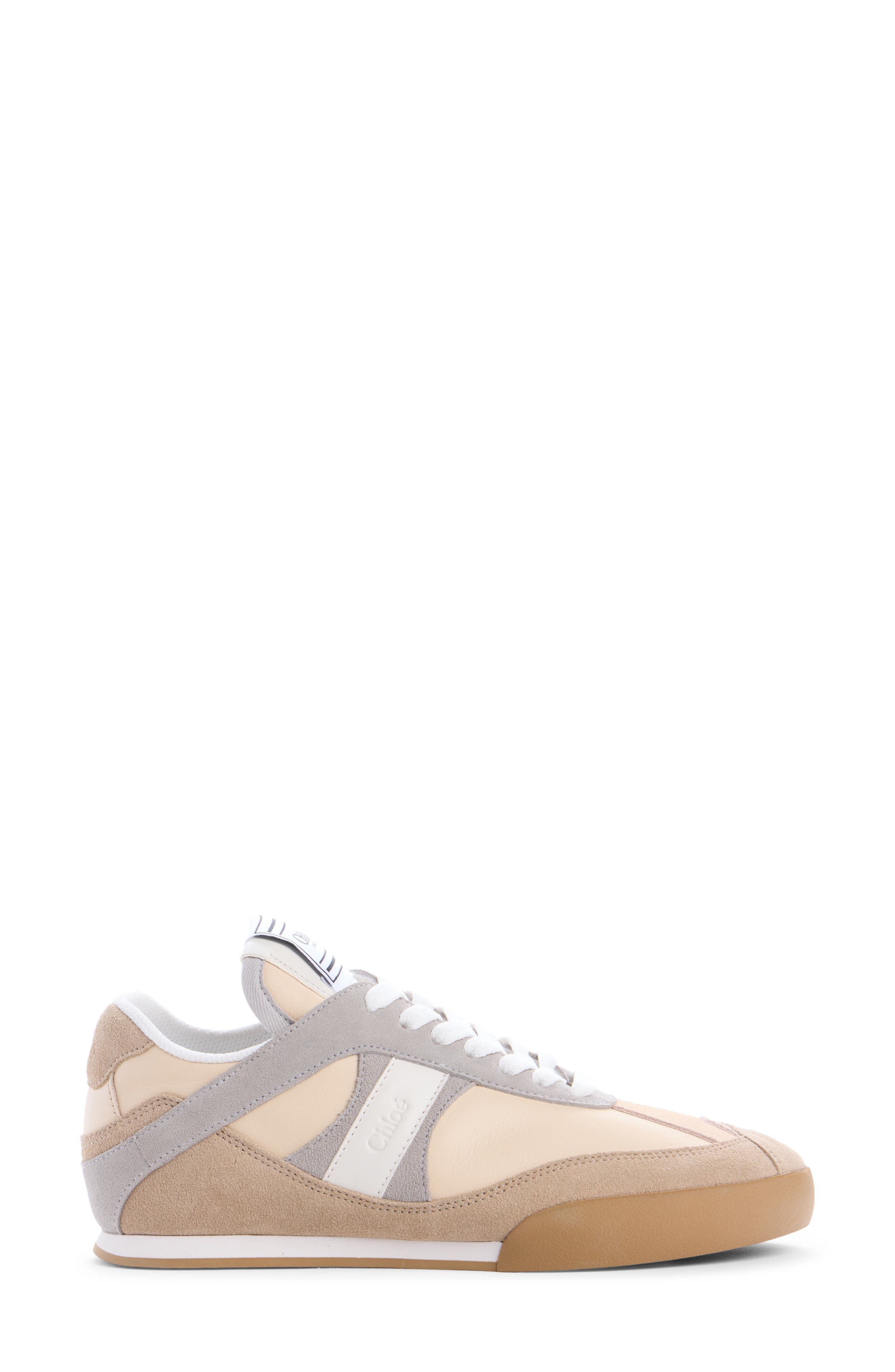 Chloé Kick Leather & Mesh Sneaker, Alternate, color, Dove Grey