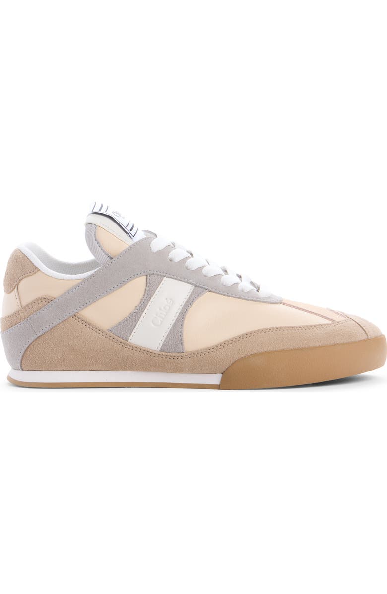 Chloé Kick Leather & Mesh Sneaker, Alternate, color, Dove Grey