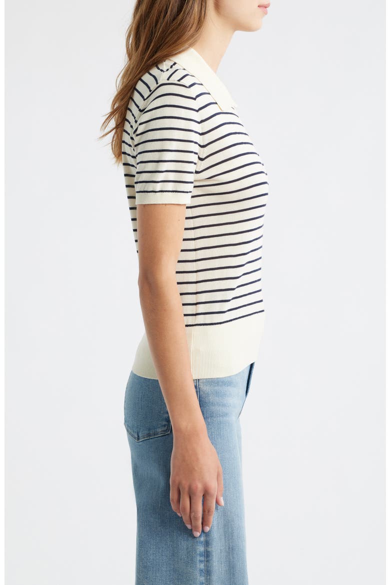 The Keyhole Stripe Polo, Alternate, color, CREAM MULTI