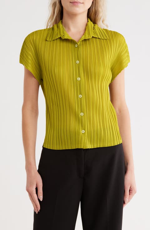 Extended Shoulder Button-Up Shirt