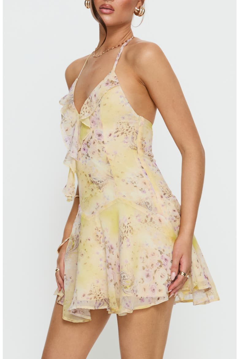 Hey Blondie Ruffle Halter Minidress, Alternate, color, MULTI FLORAL