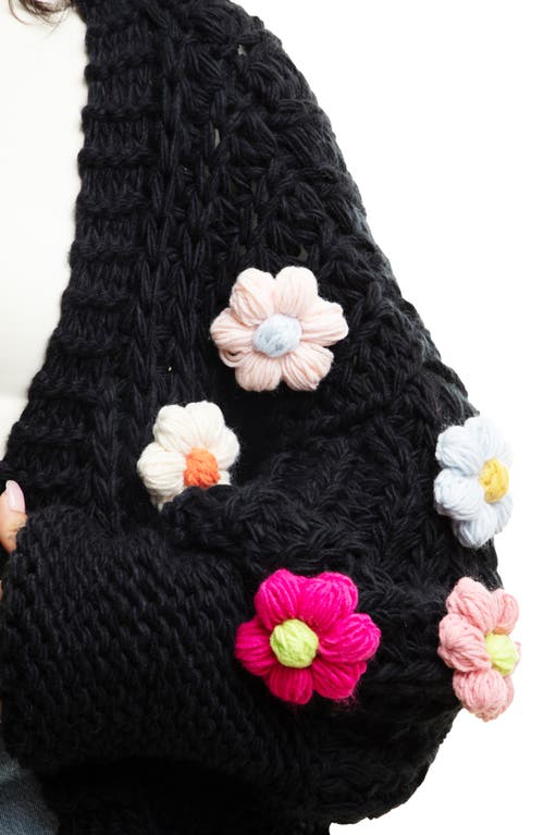 Saachi Floral Cardigan In Black