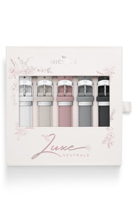 Luxe Neutral 5-Pack 16mm Silicone Watch Strap Gift Set