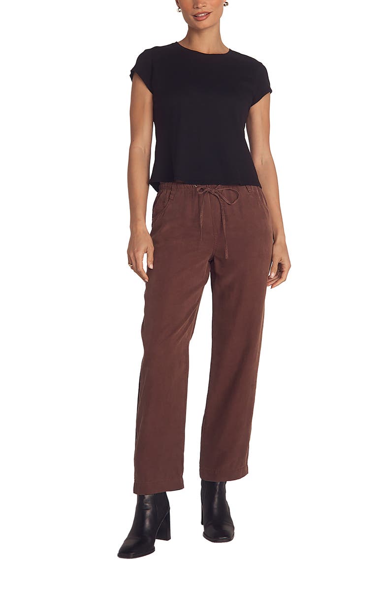Bella Dahl Pull-On Straight Leg Pants, Alternate, color, Saddle Brown