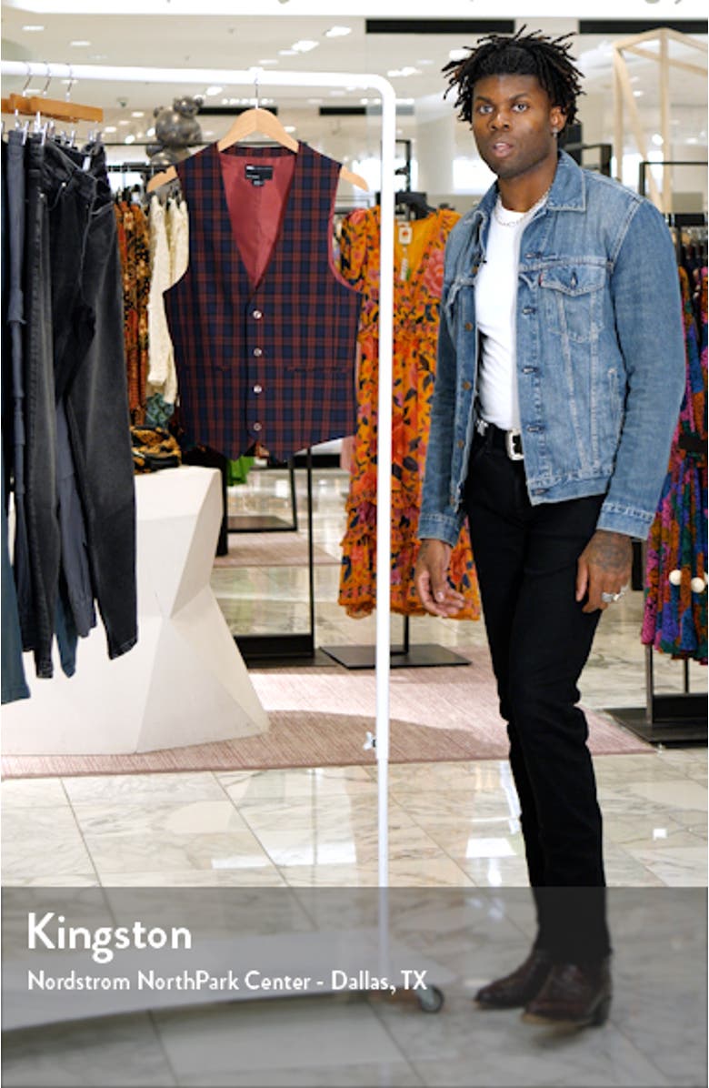 Plaid Super Skinny Waistcoat, sales video thumbnail