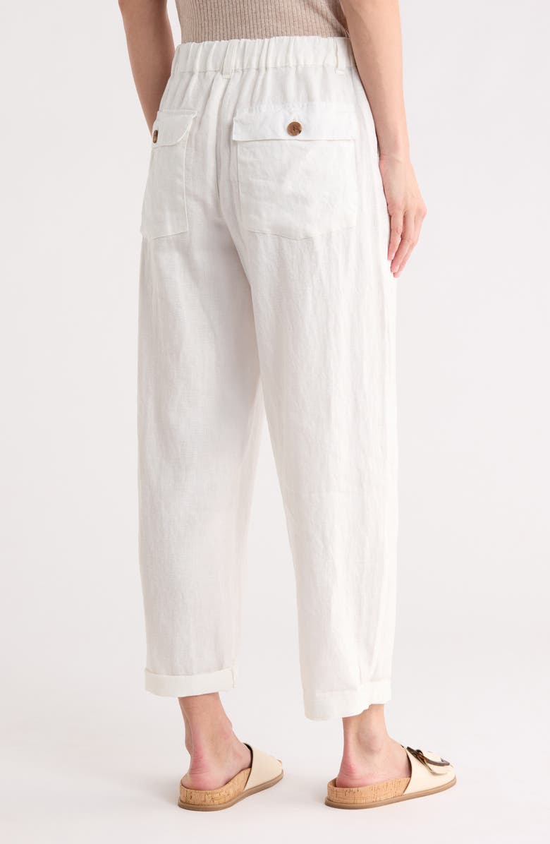 Sanctuary Cruiser Relaxed Straight Leg Linen Pants, Alternate, color, Bleached White