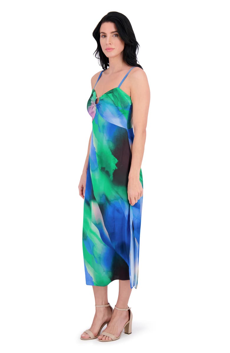 Siena Charmeuse Midi Dress, Alternate, color, Blue Multi