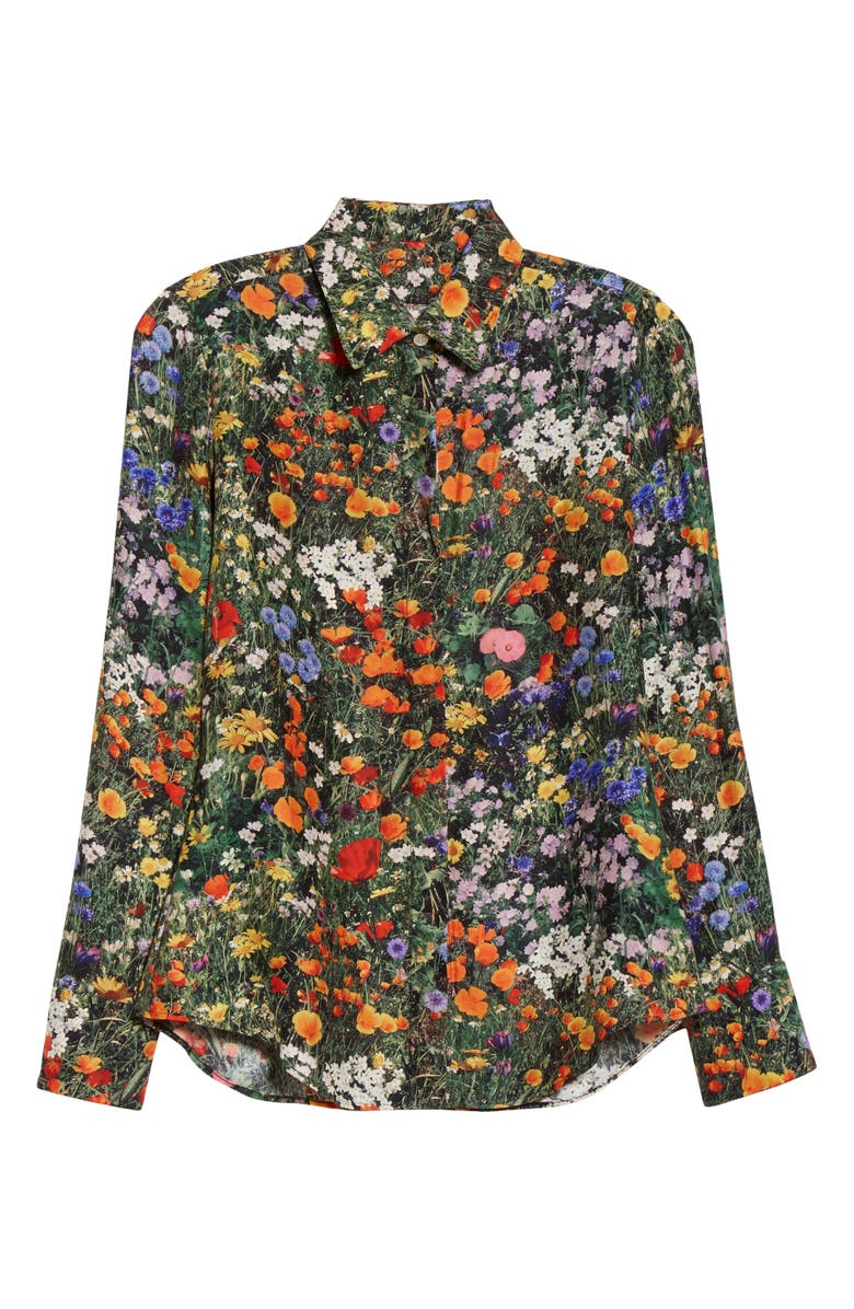 Stella McCartney Willow Floral Print Silk Shirt, Alternate, color,