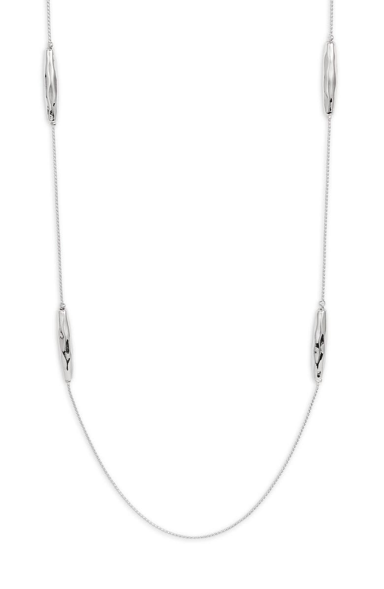 Nordstrom Molten Bead Station Necklace, Main, color, Silver