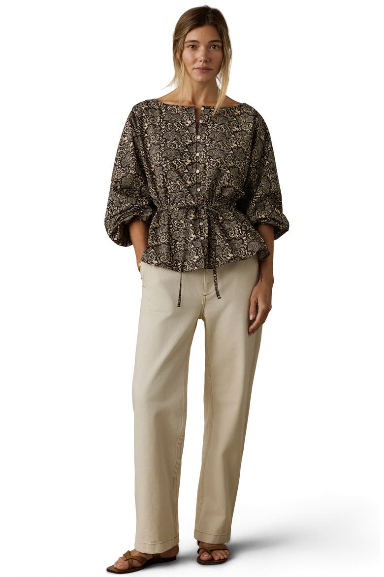 Faye Coastal Poplin Top, Alternate, color, NIGHT BLOOM