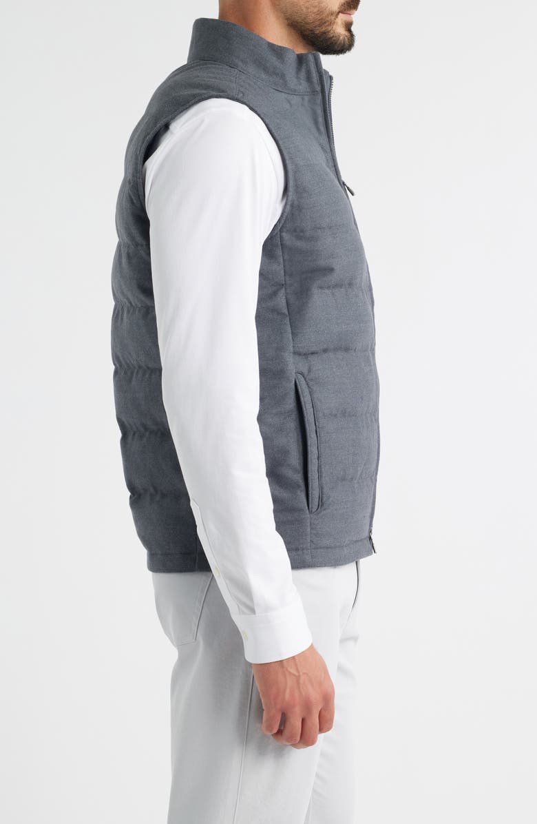 Peter Millar Davos Quilted Wool Flannel Vest, Alternate, color, Charcoal