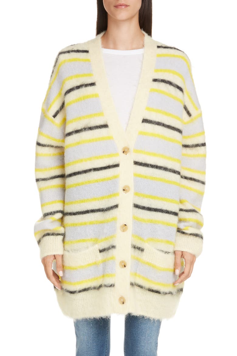 Keda Oversize Wool & Alpaca Blend Cardigan, Main, color, YELLOW/ MULTI