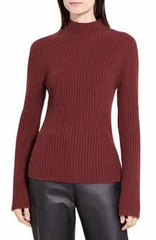 Theory Traveling Mock Neck Rib Cashmere Sweater