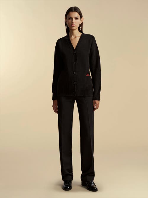 Marina Moscone Waisted Cardigan In Black