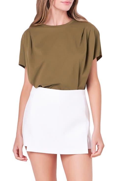 Pleat Shoulder T-Shirt
