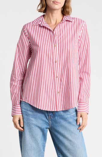 Bentley Stripe Long Sleeve Cotton Button-Up Shirt