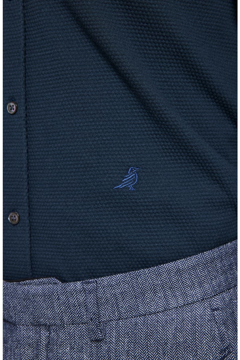 Textured Cotton Button-Up Shirt, Alternate, color, CARBON BLUE