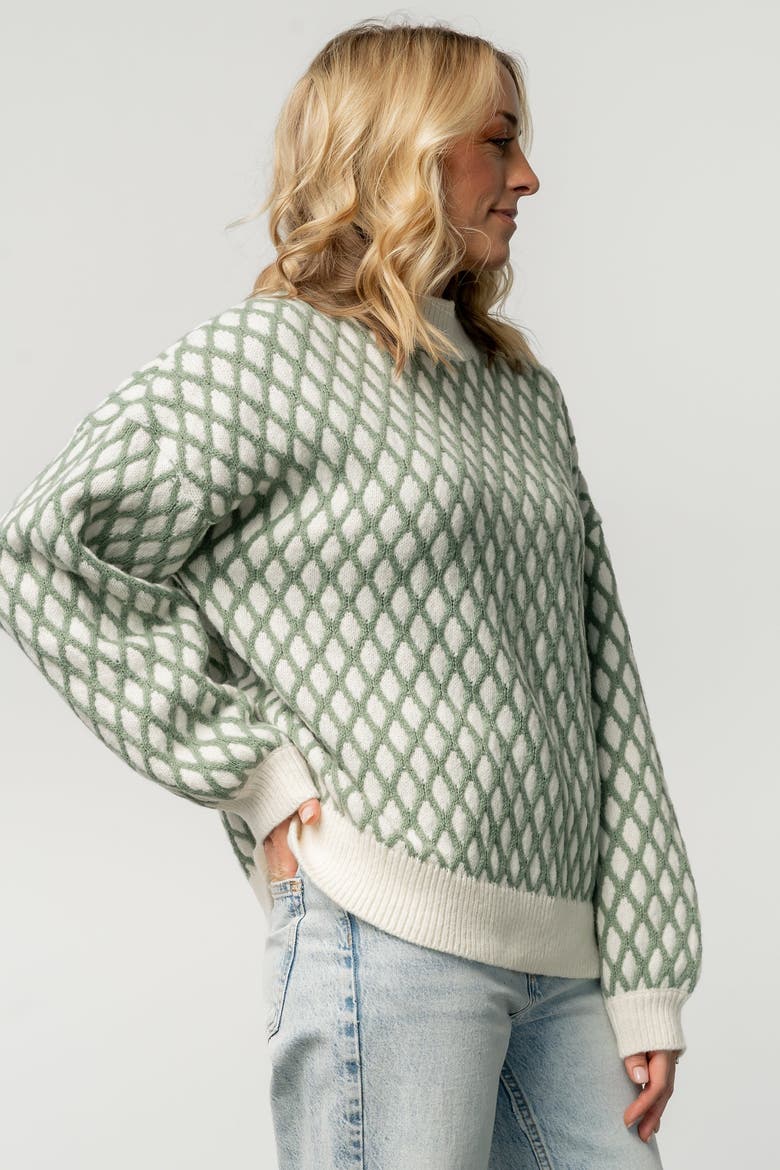 Hendrix Diamond Knit Sweater, Alternate, color, Green