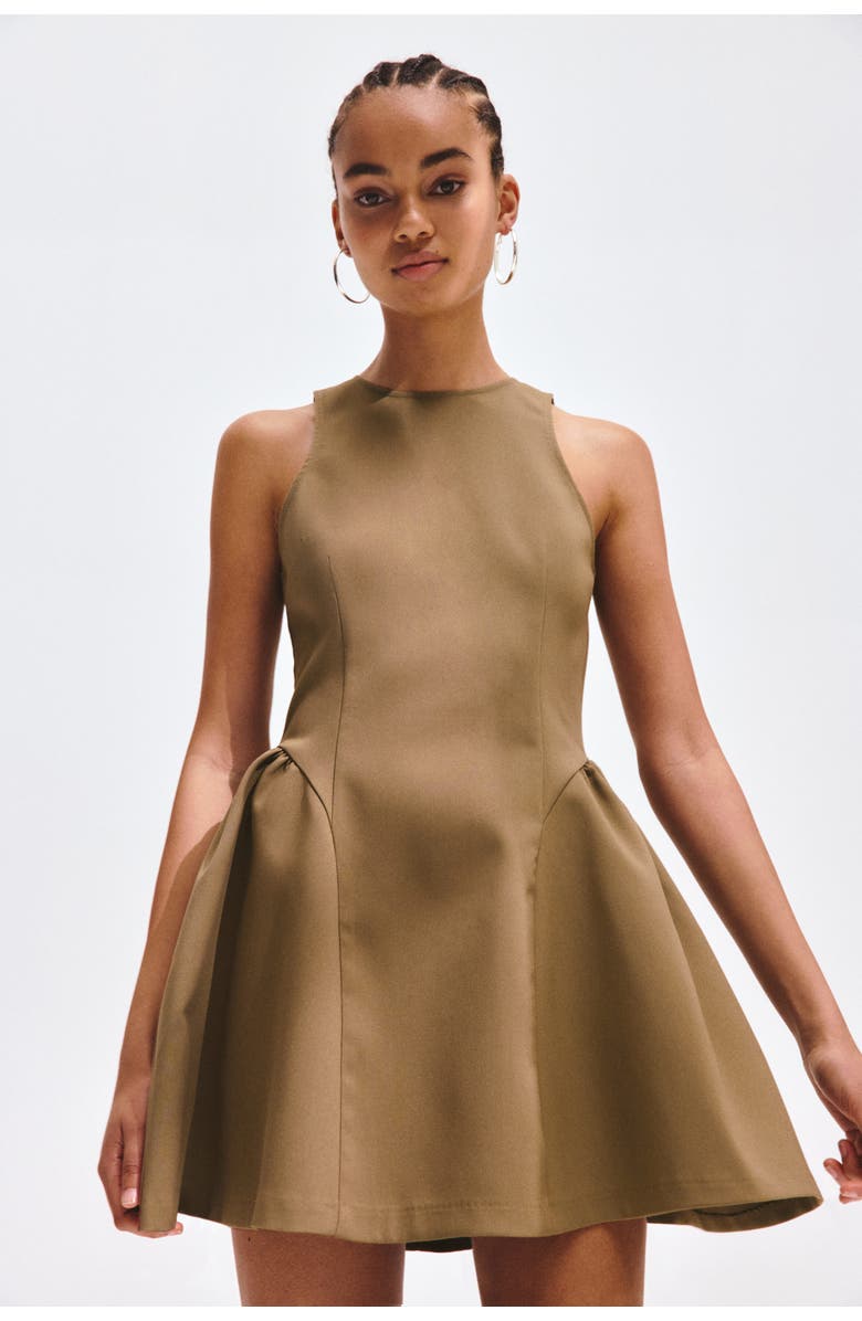 H&M Dress with flared skirt, Main, color, Beige