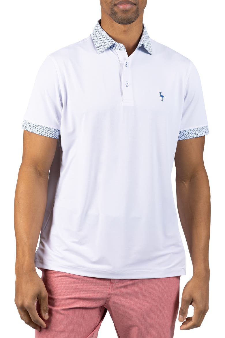 Micro Perforated Performance Polo, Main, color, WHITE