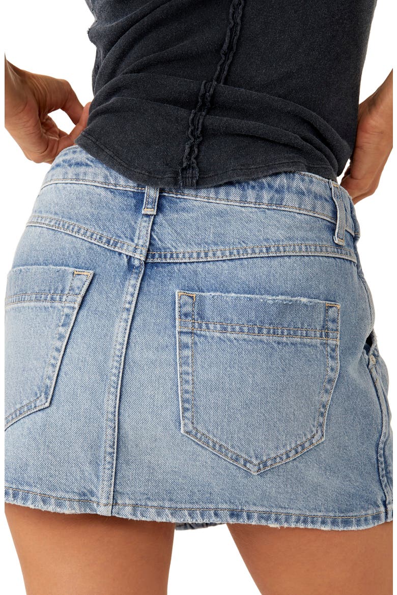 Wynne Denim Skirt, Alternate, color, LIGHT INDIGO