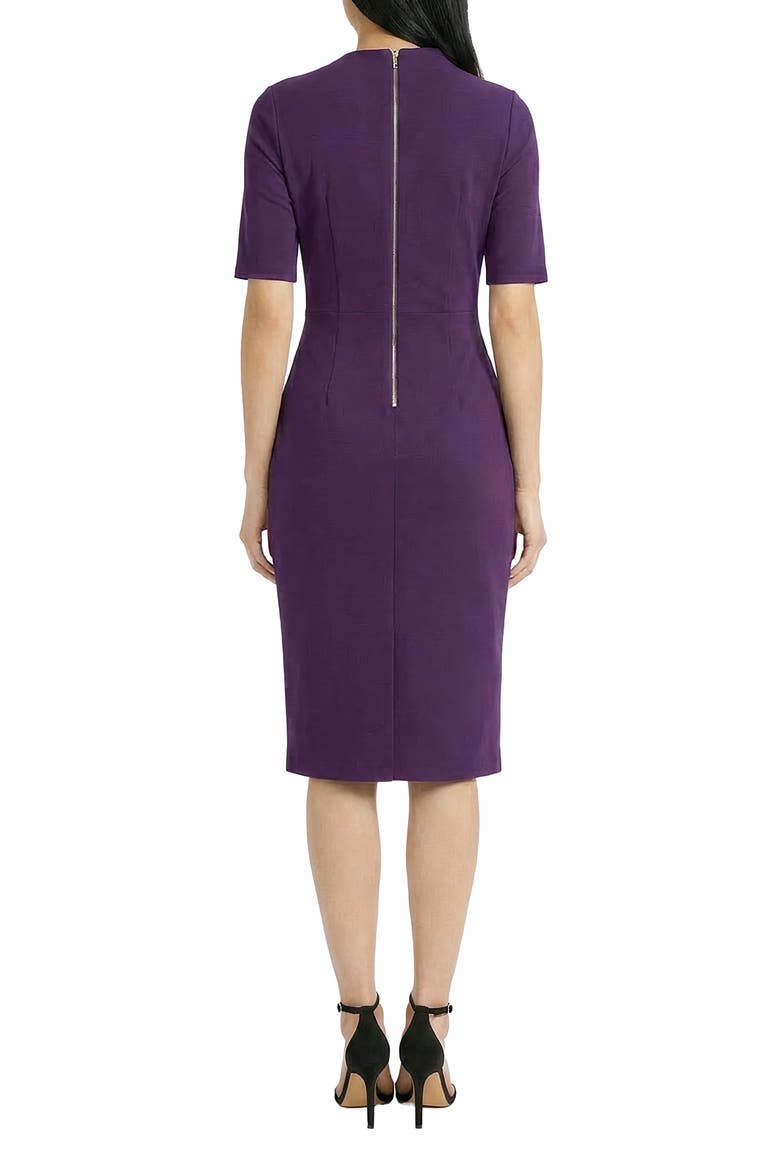 Ruched Midi Sheath Dress, Alternate, color, LUXE PLUM