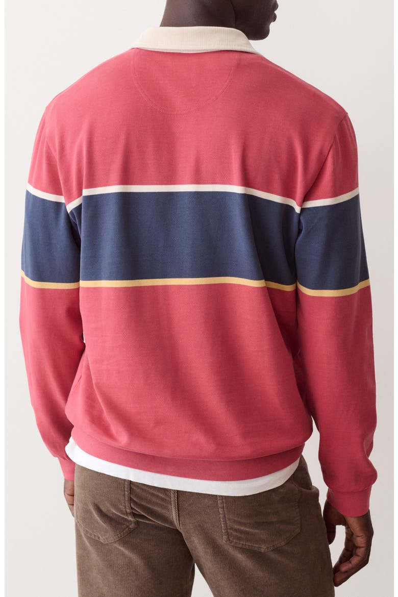 Sueded Long Sleeve Rugby Shirt, Alternate, color, GARNET ROSE