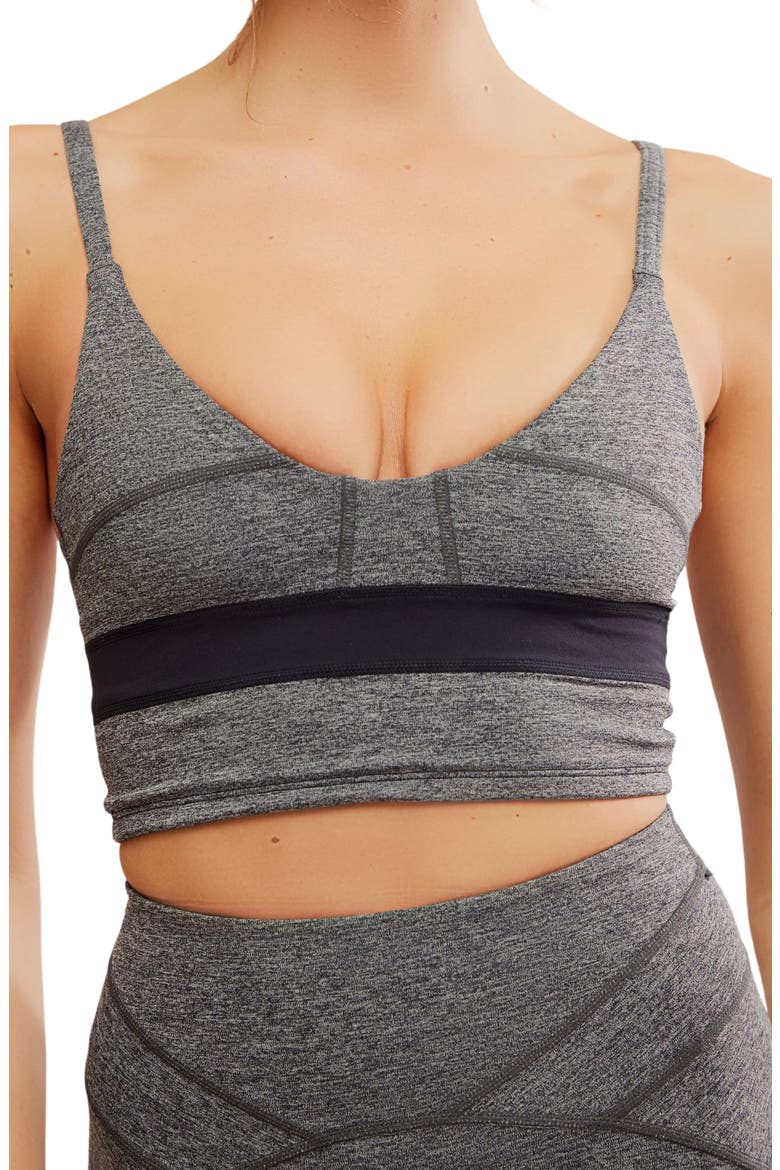 Mountain Blazing Sports Bra, Alternate, color, BLACK HEATHER