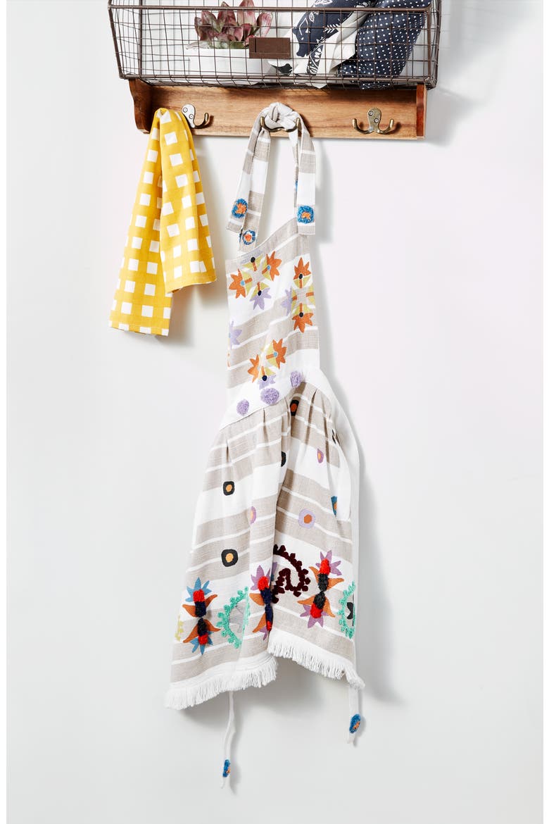 Maroa Tufted Cotton Apron, Alternate, color, TAN