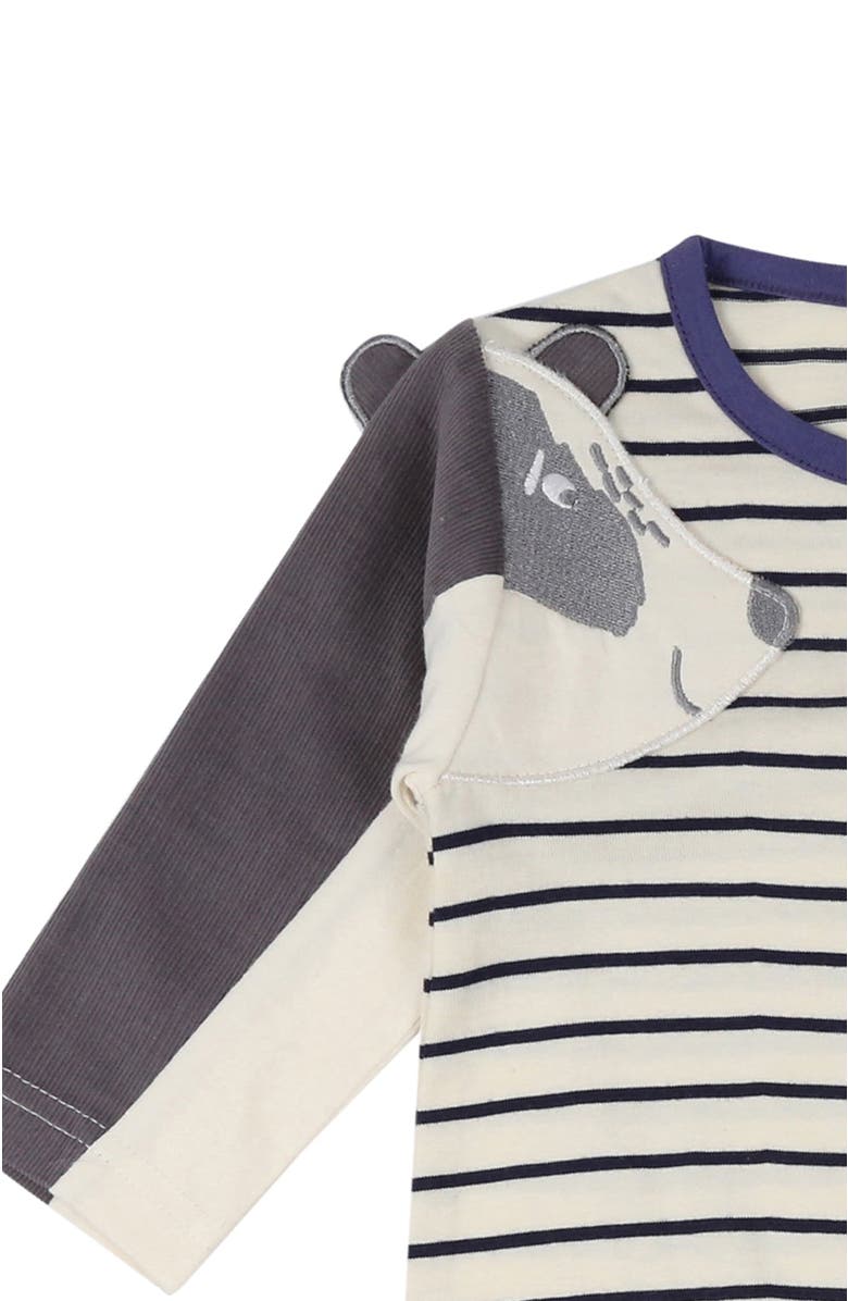 Lilly + Sid Organic Cotton Badger Applique Romper, Alternate, color, Multi