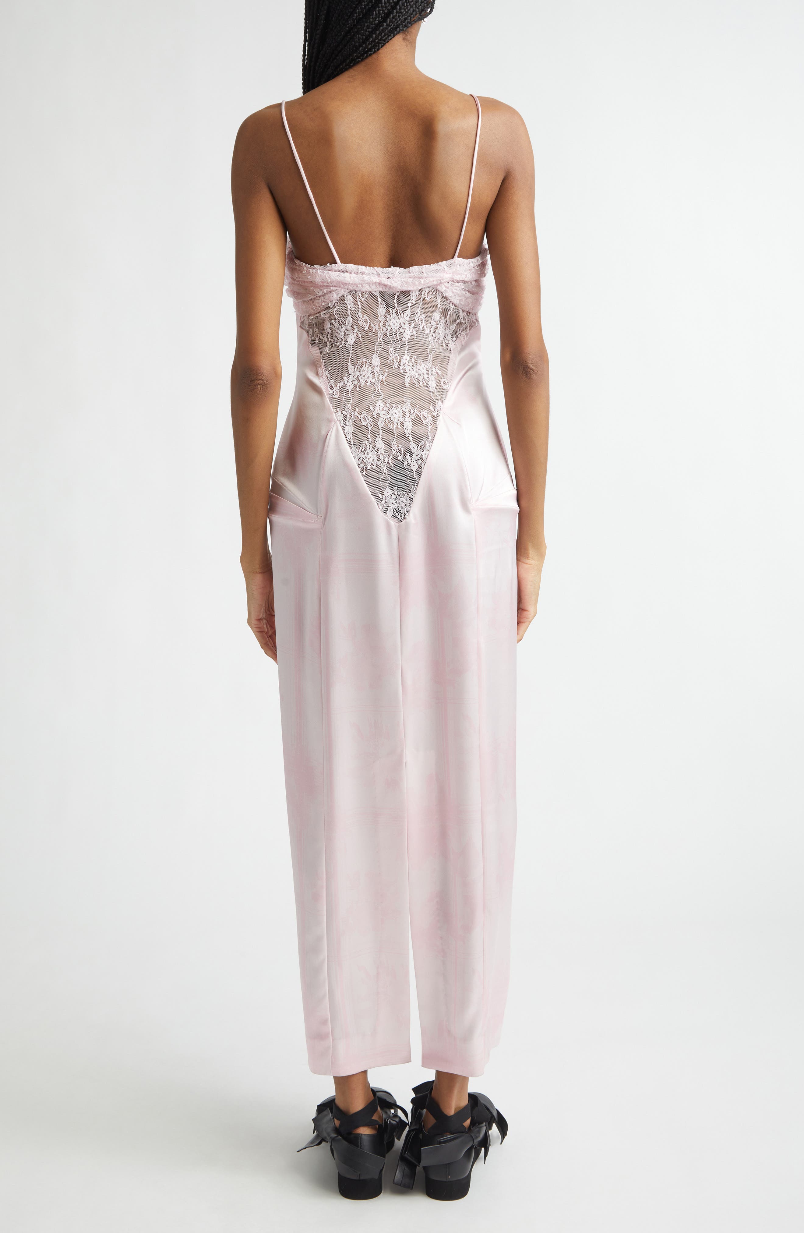 Prima Satin & Lace Column Gown - image 2