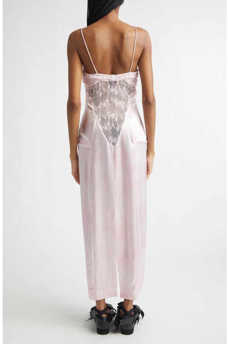 Prima Satin & Lace Column Gown, Alternate, color, PINK PICNIC