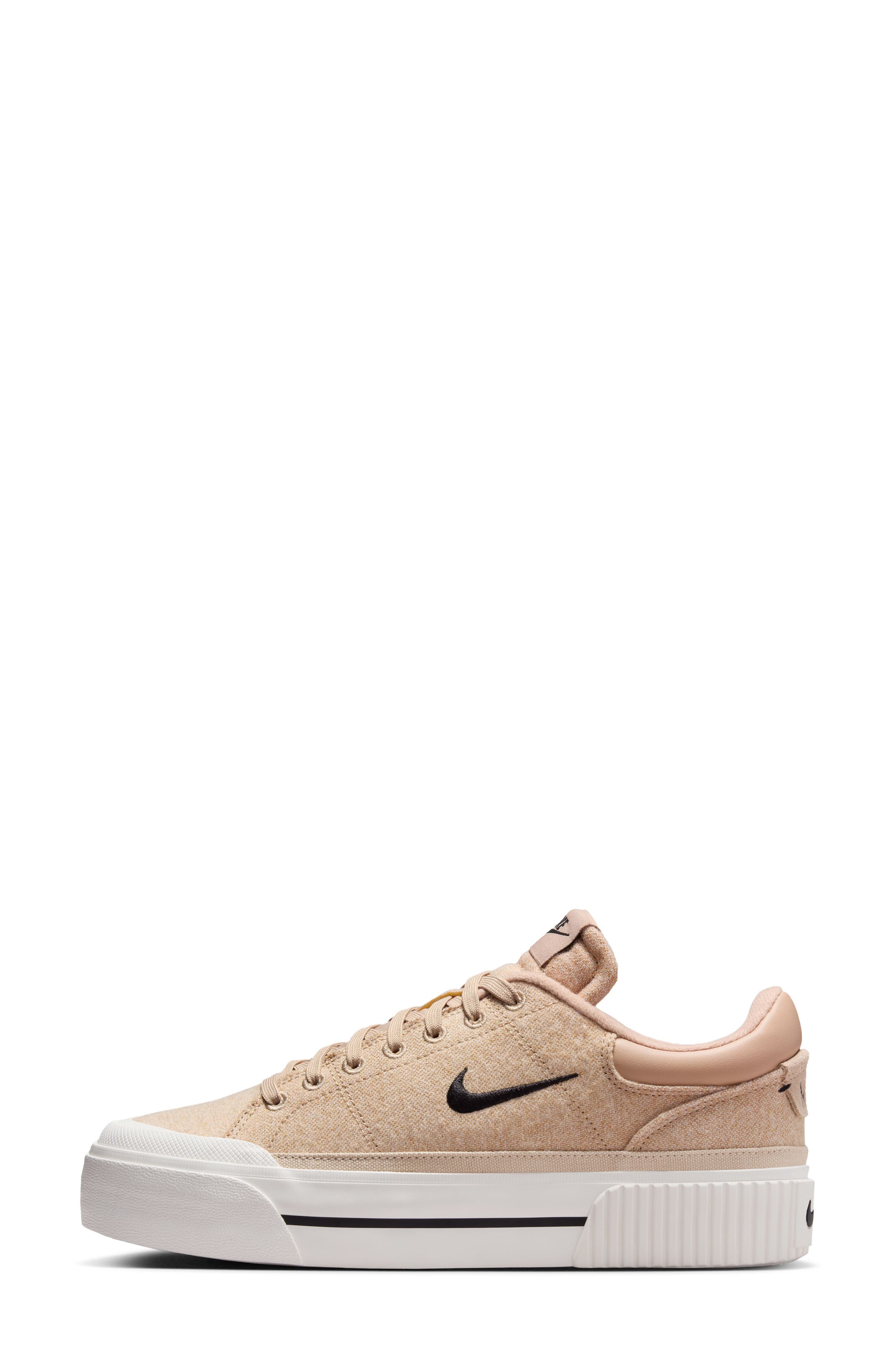 Nike Court Legacy Lift Platform Sneaker, Alternate, color, Hemp/ Black/ Sand Drift