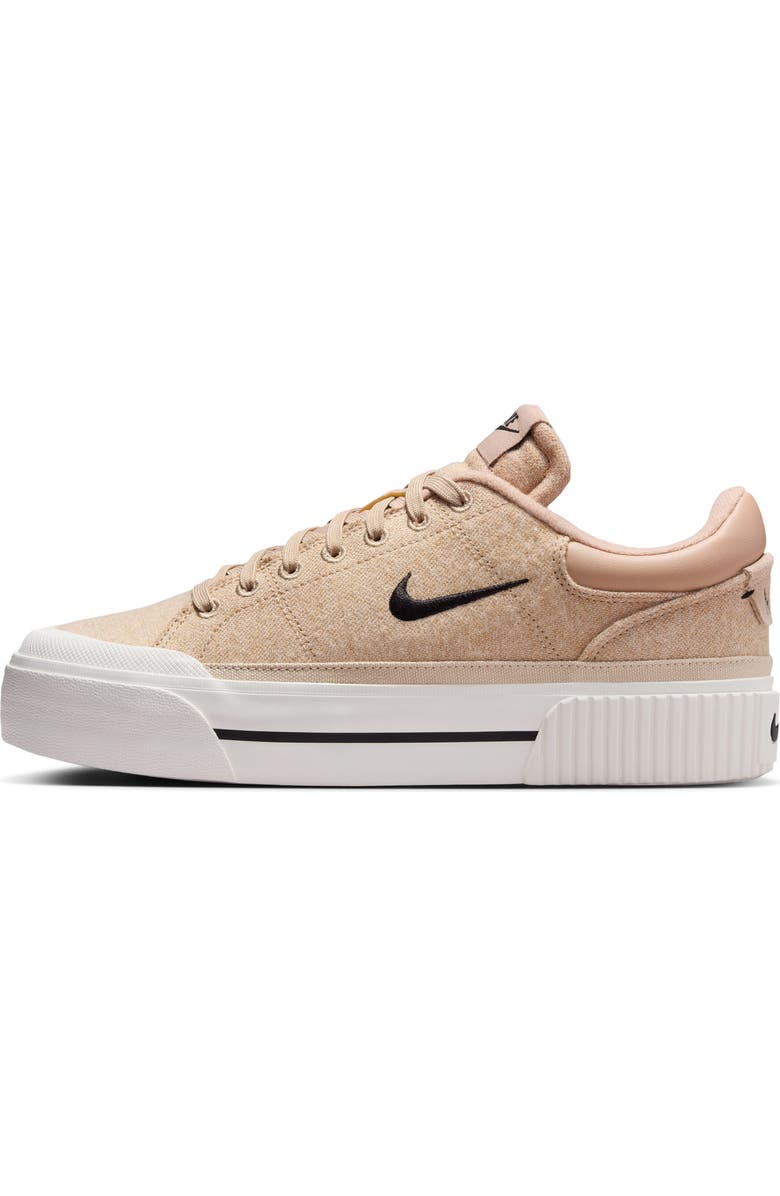 Nike Court Legacy Lift Platform Sneaker, Alternate, color, Hemp/ Black/ Sand Drift