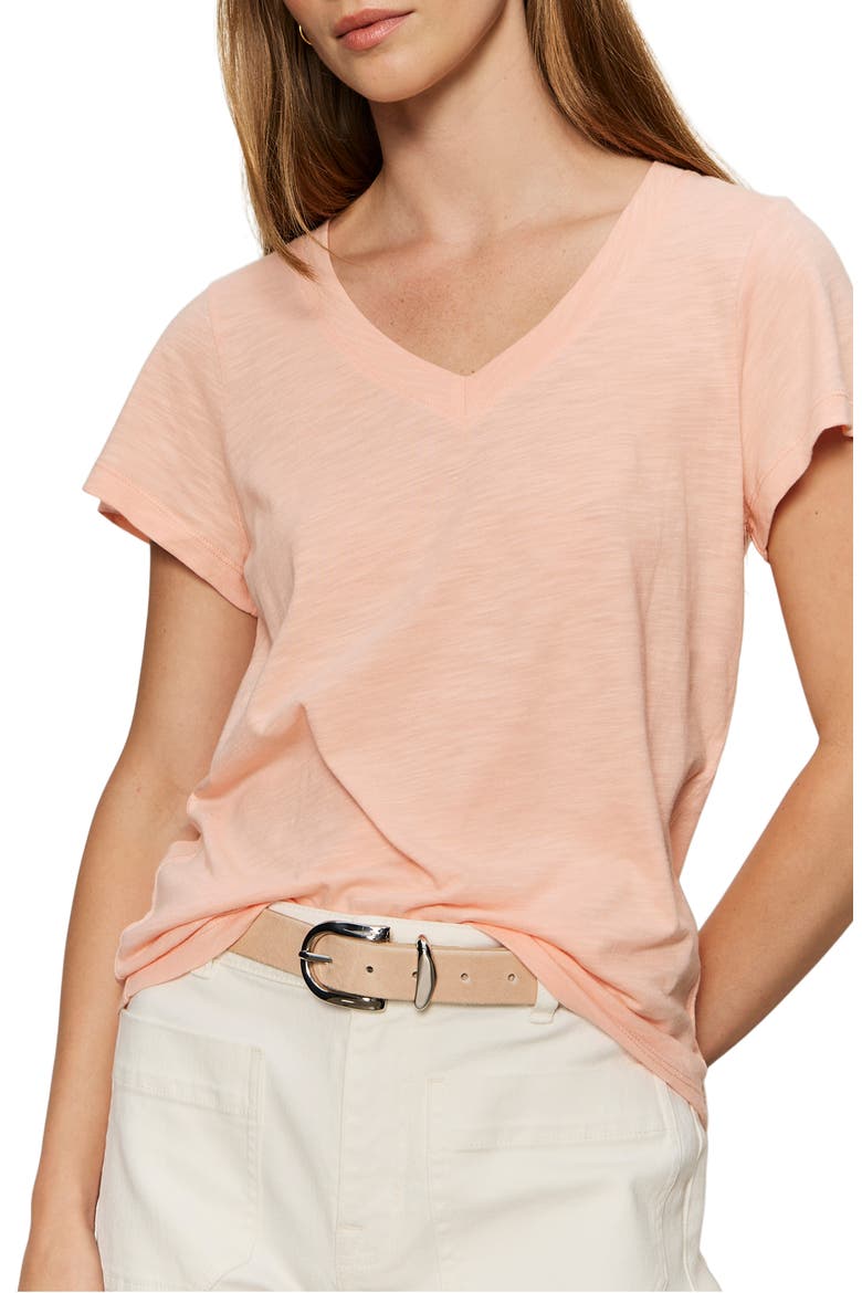V-Neck T-Shirt, Alternate, color, WASHED SALMON PINK