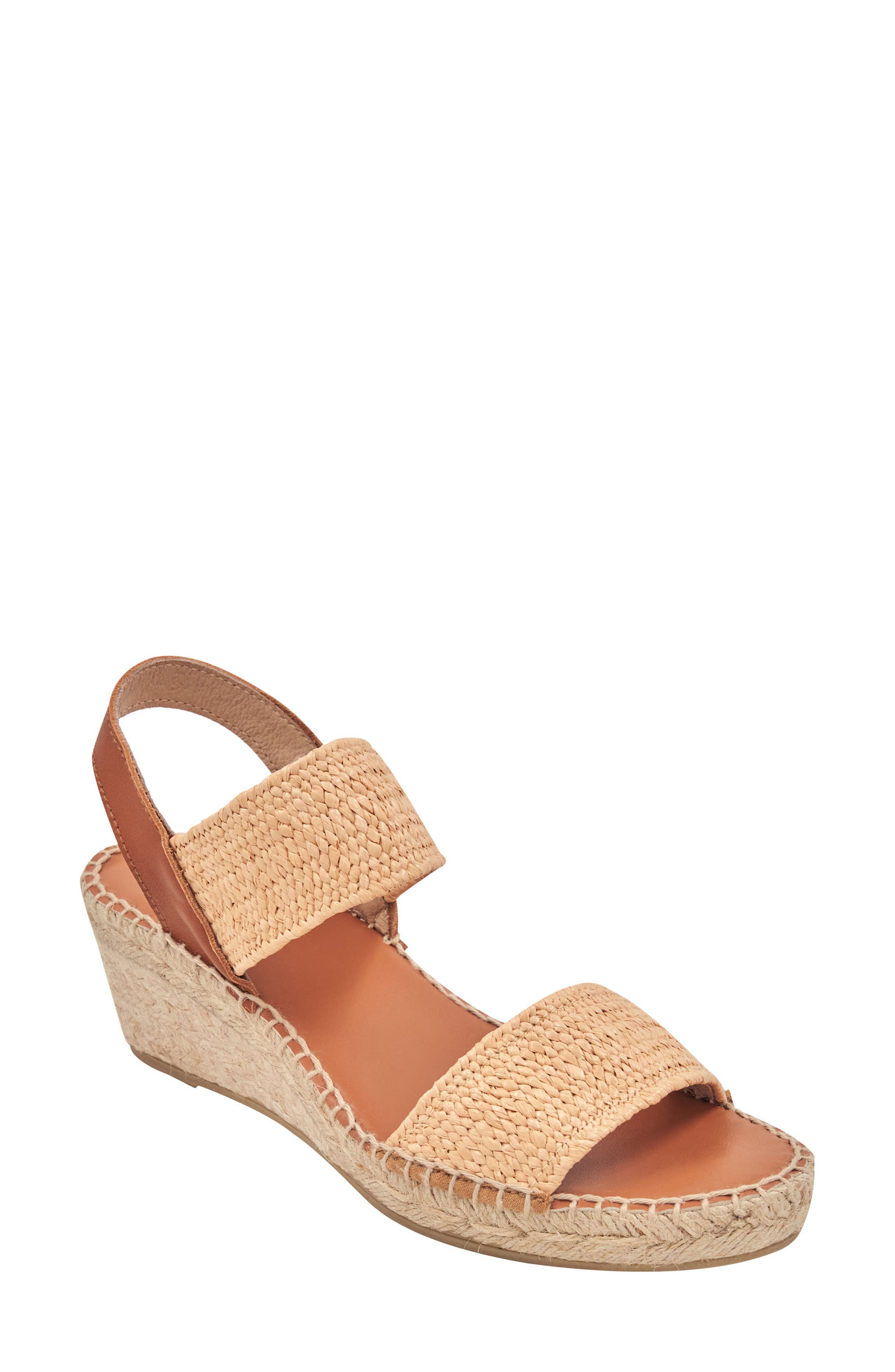 André Assous Aviana Raffia Wedge Sandal, Main, color, 