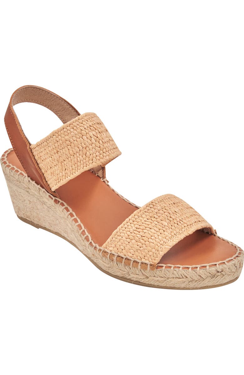 André Assous Aviana Raffia Wedge Sandal, Main, color,