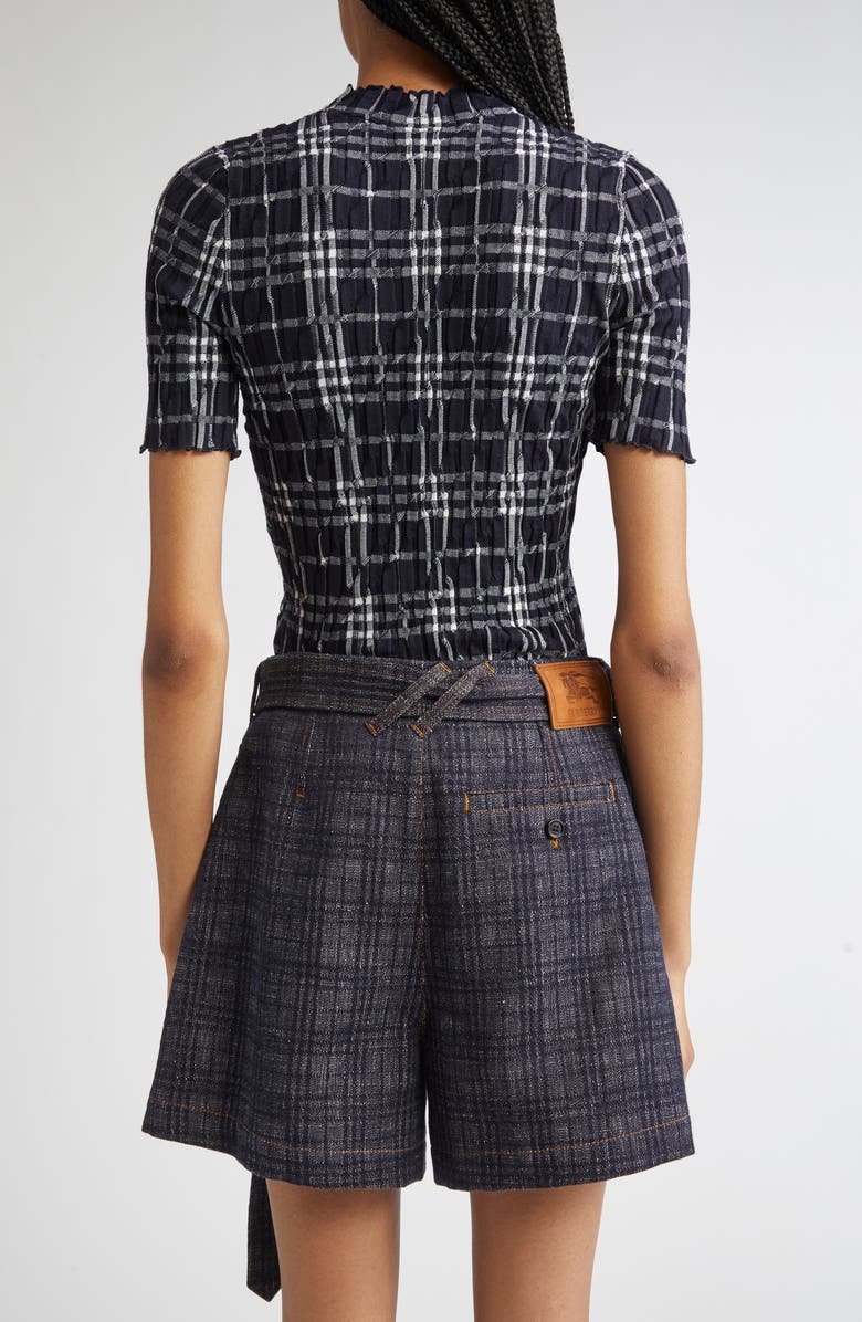 Burberry Check Lettuce Edge Top, Alternate, color, Ink/ Chalk