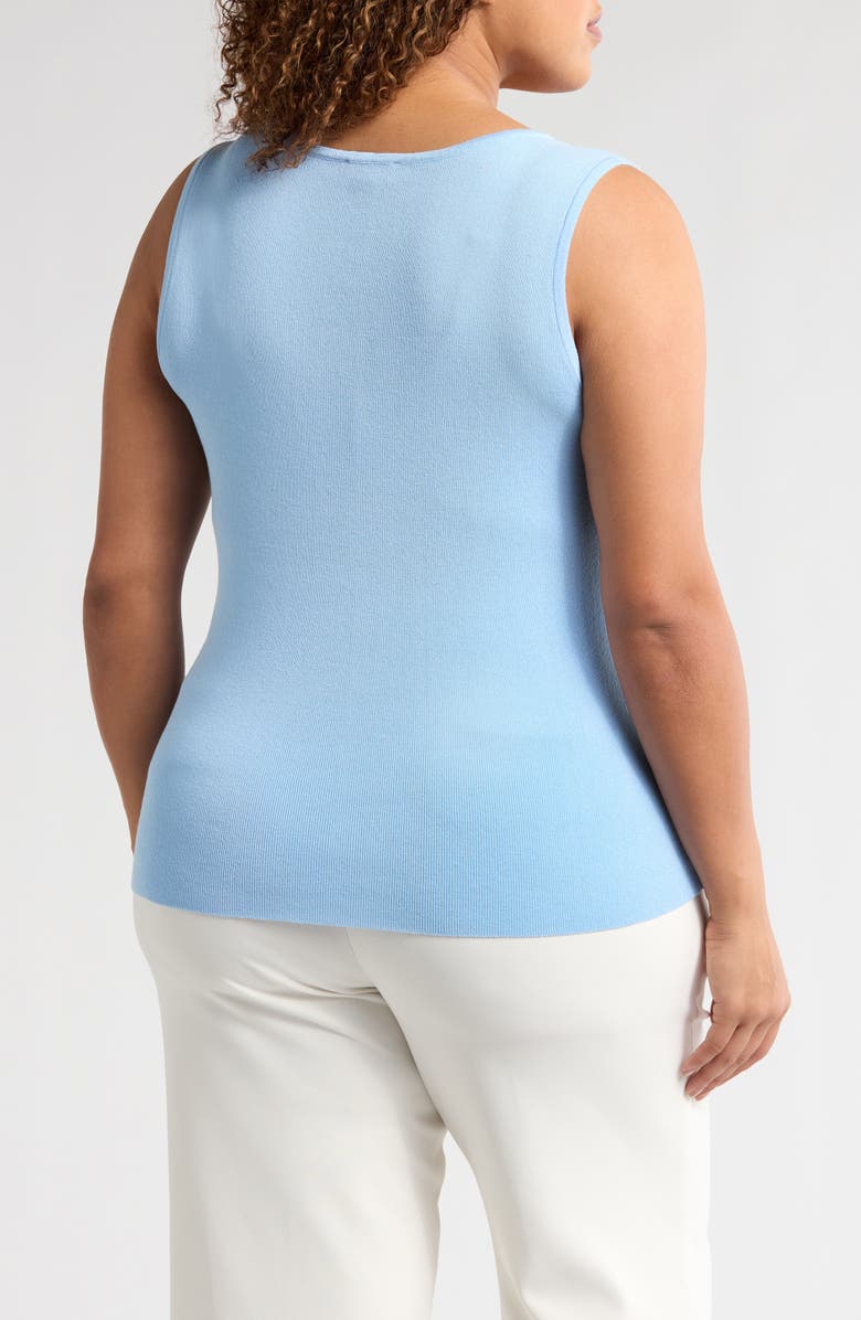 Tahari ASL Scoop Neck Sweater Tank, Alternate, color, Ice Blue