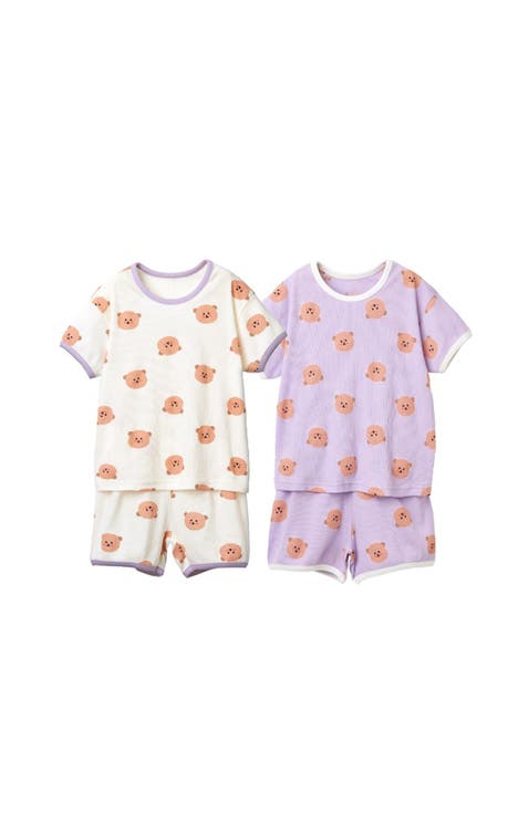 Teddy Bear Short Sleeve Loungewear Set